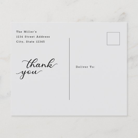 Elegant Hand Lettering Foto Weddenschap Hartelijk  (Achterkant)