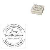 Elegant Hand Lettering Salon Rubber Stempel (Gestempeld)