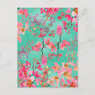 Elegant hand waterverf veer floraal briefkaart