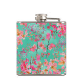 Elegant hand waterverf veer floraal heupfles (Achterkant)