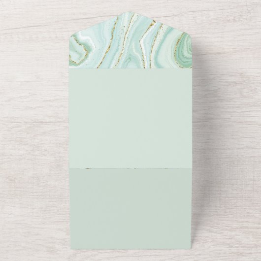 elegant handbeschilderd vloeibare marmer met gli all in one uitnodiging (Buitenkant)