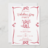 Elegant handdrawn Valentine's day party Invitation Kaart (Voorkant)
