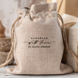 Elegant handgemaakt met liefde script gepersonalis 	rubberstempel