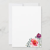 Elegant handgemaakte waterverf bloemuitnodiging kaart (Achterkant)