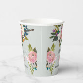 Elegant handgeschilderd Bloemen 90ste verjaardagsf Papieren Bekers (Rechts)