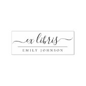 Elegant handgeschreven Ex Libris Script Custom Nam Rubberstempel (Afrduk)