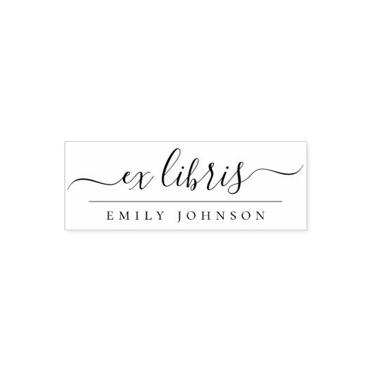 Elegant handgeschreven Ex Libris Script Custom Nam Zelfinktende Stempel (Design)