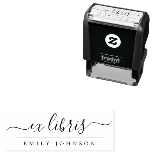 Elegant handgeschreven Ex Libris Script Custom Nam Zelfinktende Stempel (In situ)