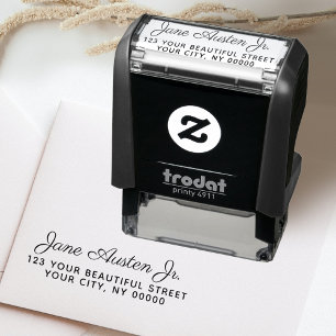 Elegant handgeschreven Feminine Return-adres Zelfinktende Stempel
