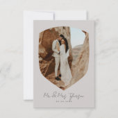 Elegant handgeschreven foto-bruiloft bedankkaart (Voorkant)