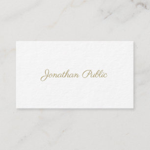 Elegant handgeschreven gouden look script Modern C Visitekaartje