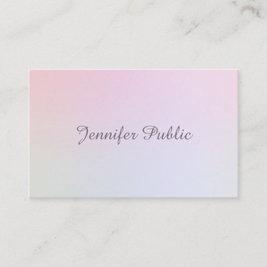 Elegant handgeschreven minimalistisch script visitekaartje (Voorkant)