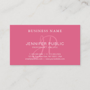Elegant Handgeschreven Monogram Blush Pink Plain Visitekaartje
