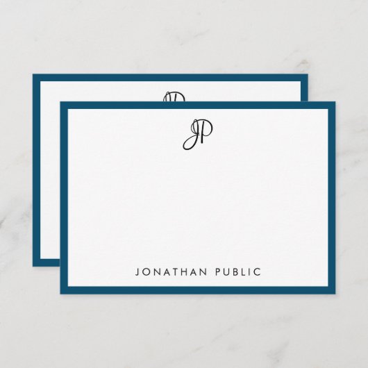 Elegant Handgeschreven Monogram Initiaal Sjabloon (Voorkant / Achterkant)