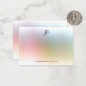 Elegant handgeschreven monogram kleurrijke Sjabloo Notitiekaartje (Voorkant / Achterkant in situ)