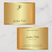 Elegant handgeschreven monogram script Gold Modern Visitekaartje (Voorkant / Achterkant)