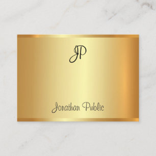 Elegant handgeschreven monogram script Gold Modern Visitekaartje