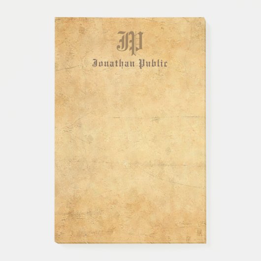 Elegant Handgeschreven Monogram Sjabloon Post-it® Notes (Voorkant)