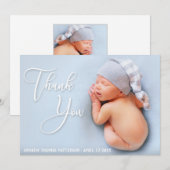 Elegant handgeschreven script | 2 Foto bedankt (Voorkant / Achterkant)