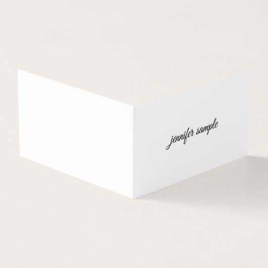Elegant handgeschreven Script Clean Modern minimal Visitekaartjes (Buitenkant)