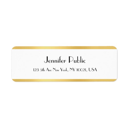 Elegant handgeschreven Script Gold White-Sjabloon Etiket (Voorkant)