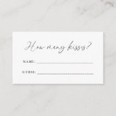 Elegant handgeschreven script Hoeveel kussen spel Informatiekaartje (Voorkant)