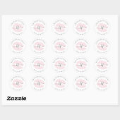 Elegant handgeschreven script kalligrafie roze lip ronde sticker (Vel)