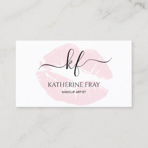 Elegant handgeschreven script kalligrafie roze lip visitekaartje