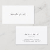 Elegant handgeschreven script minimalistisch moder visitekaartje (Voorkant / Achterkant)