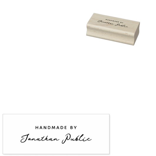 Elegant Handgeschreven Script Naam Sjabloon Handge Rubberstempel (Gestempeld)