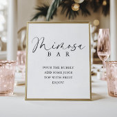 Elegant Handgeschreven Script Shower Mimosa Bar Poster