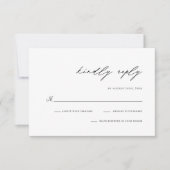 Elegant handgeschreven script Simple Modern Weddin RSVP Kaartje (Voorkant)