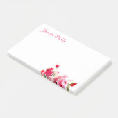 Elegant Handgeschreven Script Waterverf Rozen Flor Post-it® Notes (Schuin)