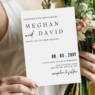 Elegant handgeschreven Simple Black Wedding Invita Kaart