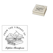 Elegant handgetekend boek aangepaste bibliotheek v rubberstempel (Gestempeld)