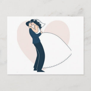 Elegant Handgetekend Koppel Verloving Briefkaart