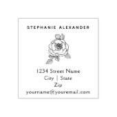 Elegant handgetrokken roos, aangepast rubberstempel (Afrduk)