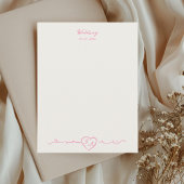 Elegant Handpainted Heart Wedding Note Card Notitiekaartje