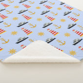 Elegant handpalmen op lichtblauw sherpa deken (3/4)