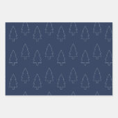 Elegant Handrawn Chrismas Pattern Blauwgroen Blue Inpakpapier Vel (Voorkant 3)