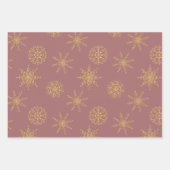 Elegant Handrawn Pattern Gold Marsala Inpakpapier Vel (Voorkant 2)