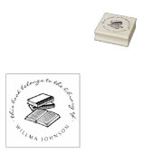Elegant handschrift aangepaste bibliotheekboeken 	rubberstempel (Gestempeld)