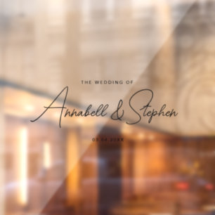 Elegant, handschrift lettertype, bruiloft raamsticker