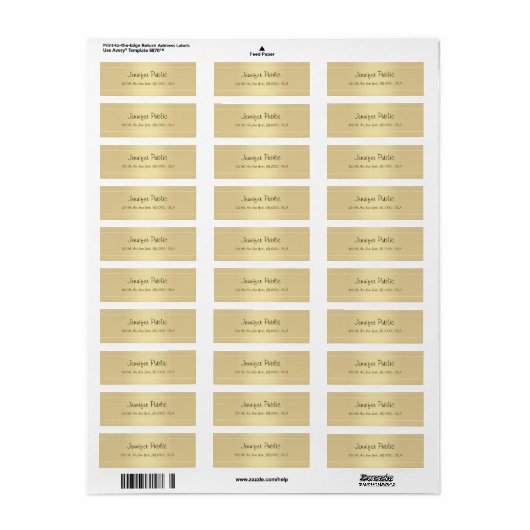 Elegant handschrift Script Gold Sjabloon Moderne Etiket (Full Sheet)