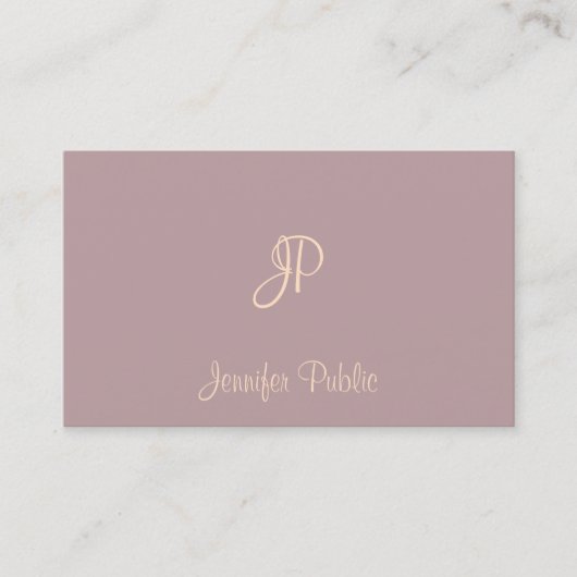 Elegant handschrift Script Monogram Sjabloon Visitekaartje (Voorkant)