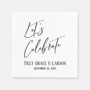 Elegant handschrift Simple Let's vieren Servet