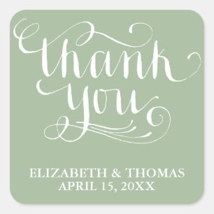 ELEGANT HANDSCHRIFTELIJKE SCRIPT DANK U STICKERS