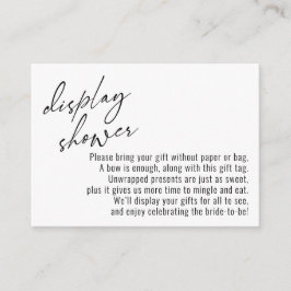 Elegant handschriftweeschower, wit informatiekaartje