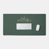 Elegant Handtekening Script Monogram Groen Bureaumat (Keyboard & Muis)