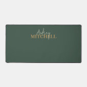 Elegant Handtekening Script Monogram Groen Bureaumat (Voorkant)